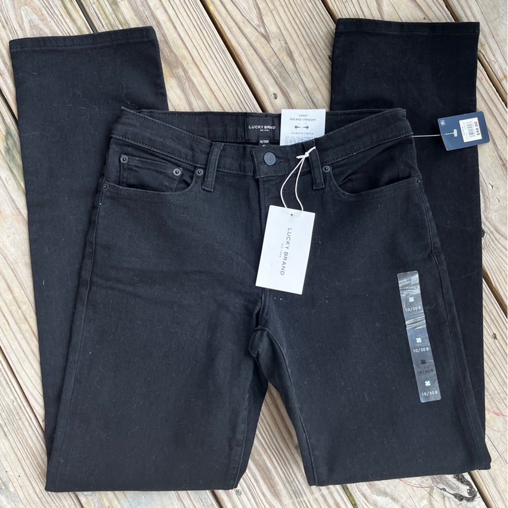 New with Tags Lucky Brand Black Sweet Mid-Rise Jeans Women’s 10/30R | Stretchy